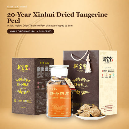 XINBAOTANG 20-Year Aged Authentic Xinhui Dried Tangerine Peel (Chenpi) – 250g Luxury Gift Bottle | Rare Premium Herbal Tea & Cooking