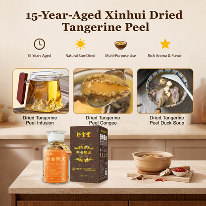 XINBAOTANG 15-Year Aged Authentic Xinhui Dried Tangerine Peel (Chenpi) – 250g Luxury Gift Box | Premium Herbal Tea & Cooking