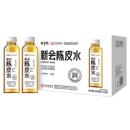 XinBaoTang Xinhui Tangerine Peel Water Drink 15 Bottles (400ml each) - Ready-to-Drink Herbal