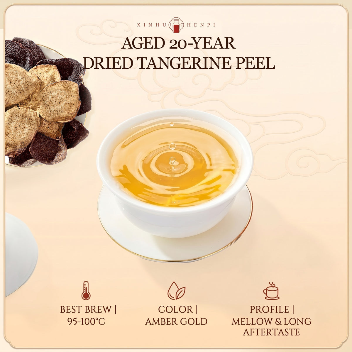 XINBAOTANG 20-Year Aged Authentic Xinhui Dried Tangerine Peel (Chenpi) – 250g Luxury Gift Bottle | Rare Premium Herbal Tea & Cooking