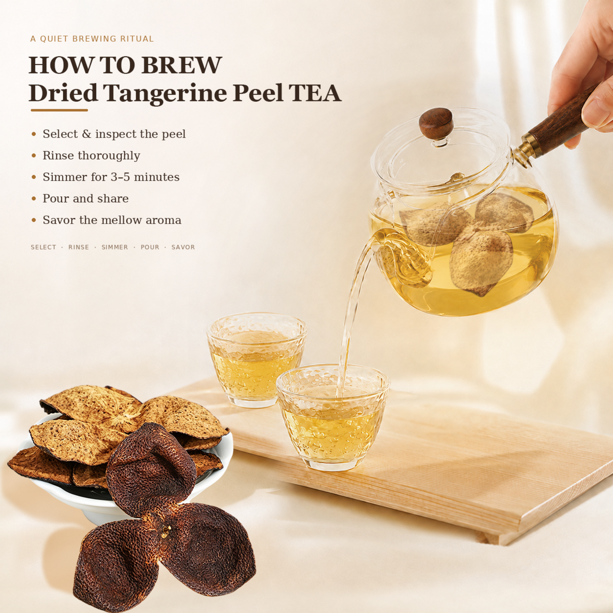 XINBAOTANG 10-Year Aged Authentic Xinhui Dried Tangerine Peel (Chenpi) – 105g Gold Jar | Premium Herbal Tea & Cooking